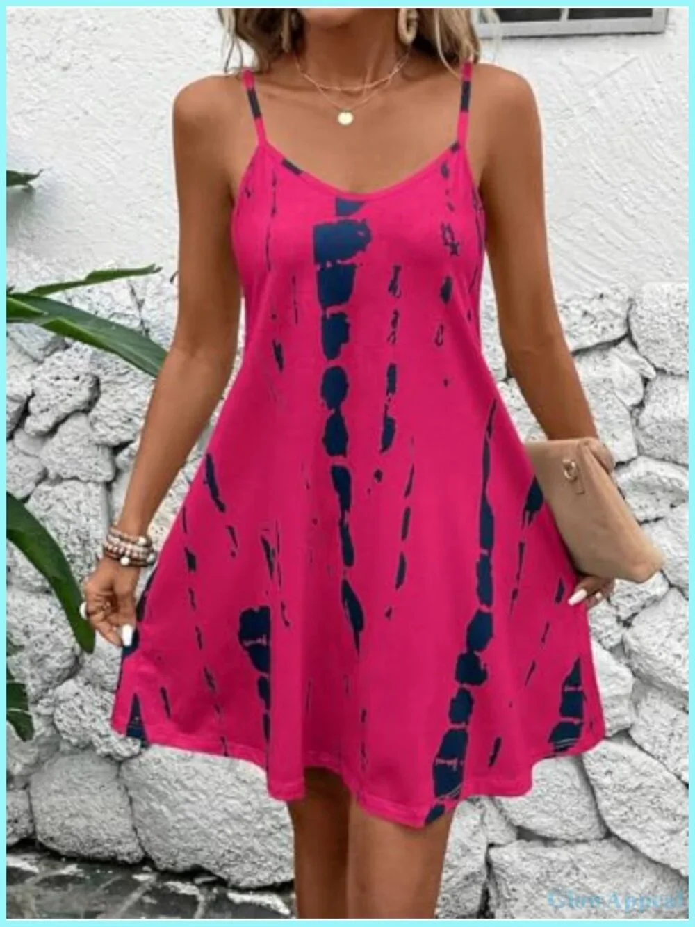 Women's Spaghetti Strap Flowy Mini Sundress Casual Beach Dress